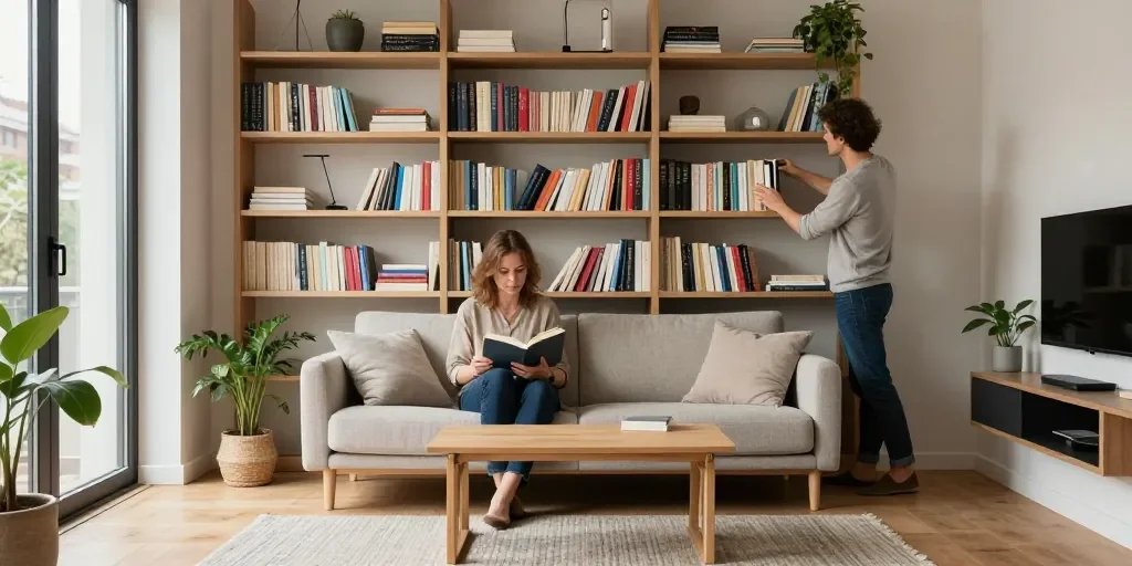 Salón Con Librería: Las 9 Ideas Esenciales Para Salones Pequeños